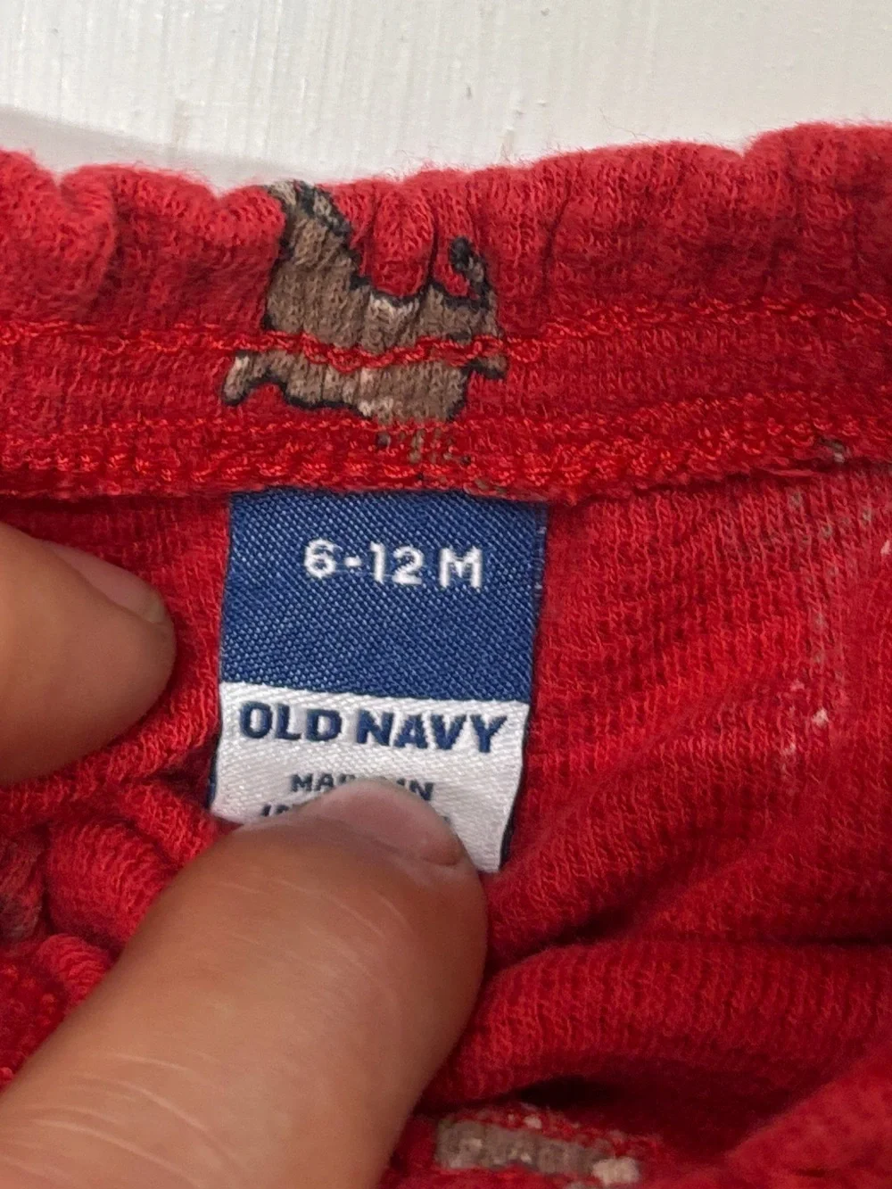 Old Navy Baby Reindeer 2-Piece Set Red Long Sleeve Bodysuit Pants 6-12M